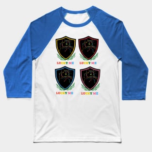 Lucky Cat Family Shield Baseball T-Shirt